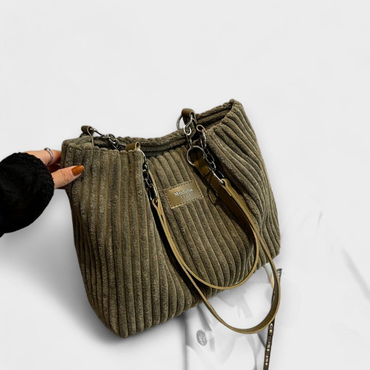 Mujer Bolso de Hombro Pana Elegante para Diario en Verde