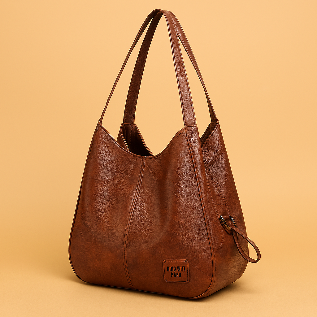 Mujer Bolso Vintage Texturizado de Cuero en Marrón