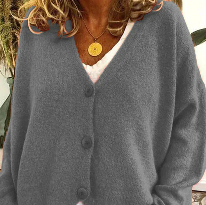 Mujer Cardigan de Punto Escote V Elegante (4)