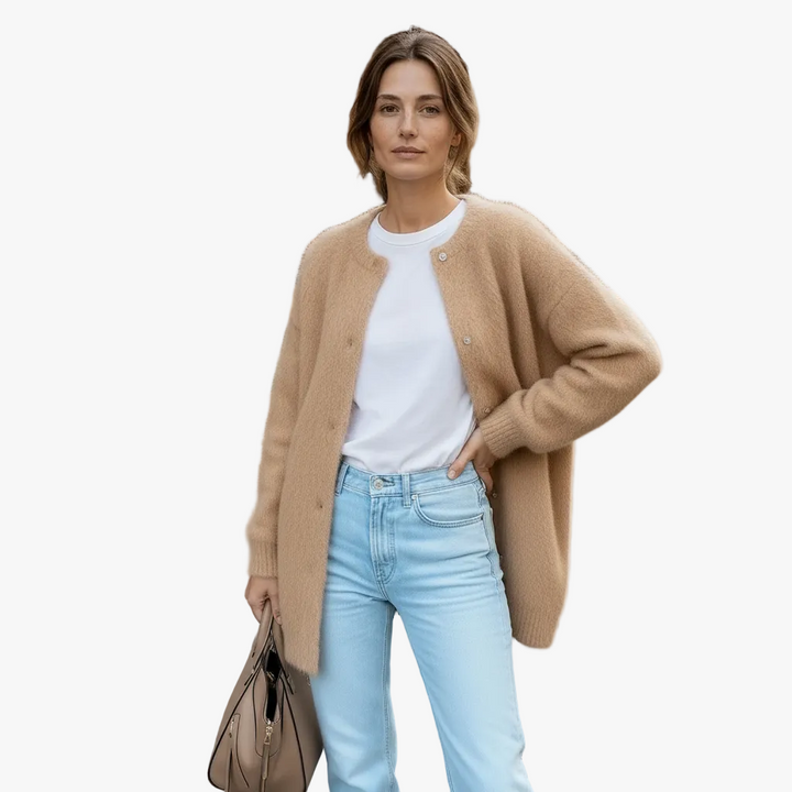 Mujer Cardigan de Punto Longline