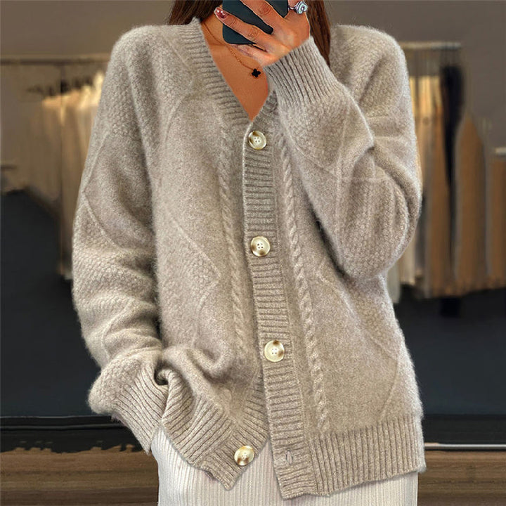 Mujer Cardigan Suave Cómodo para Diario en Gris