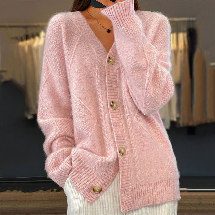Mujer Cardigan Suave Cómodo para Diario en Rosa