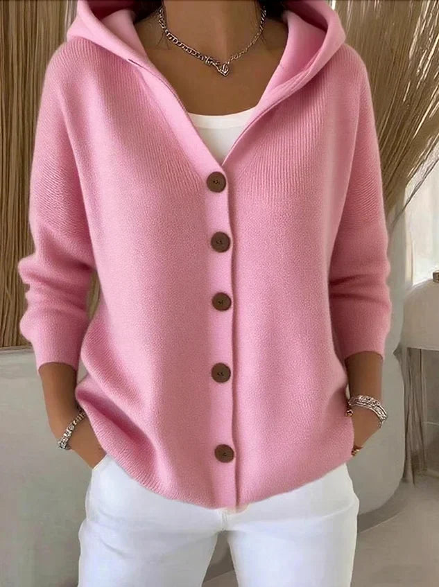 Mujer Cardigan suelto y versátil en Rosa