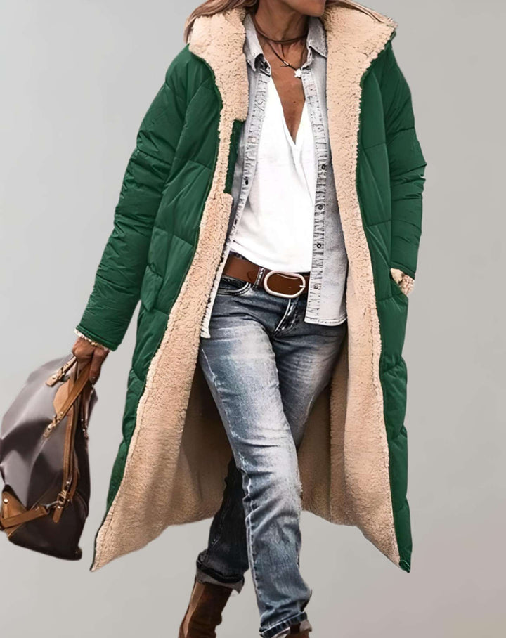 Mujer Chaqueta de Plumón Acolchada para Otoño en Verde