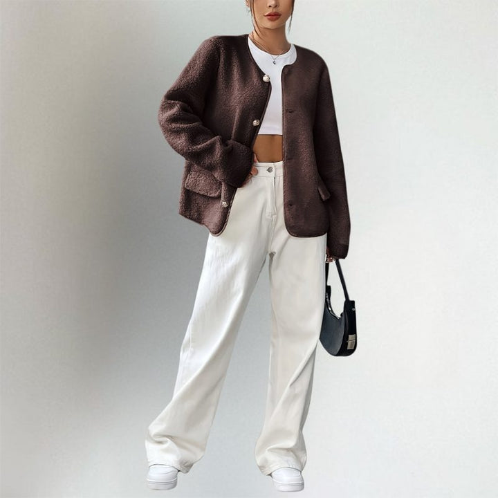 Mujer Chaqueta de Punto Oversized Casual (4)