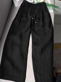 Claudia | Damen Weite Hose aus Baumwolle und Leinen