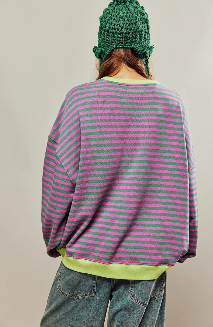 Mujer Pullover a Rayas Oversize (10)