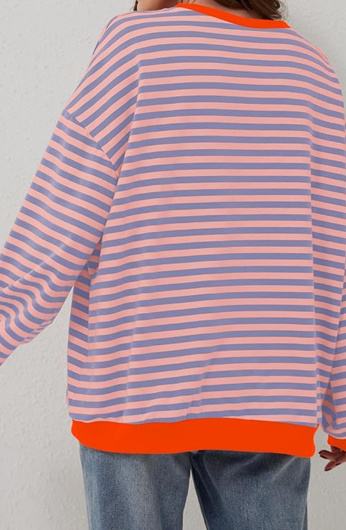 Mujer Pullover a Rayas Oversize (9)