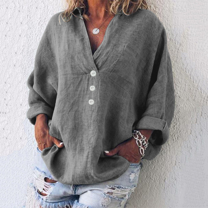 Mujer Pullover Elegante Minimalista en Gris