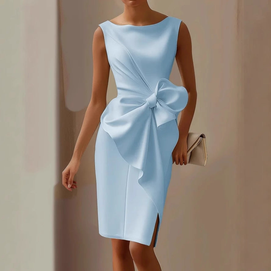 Mujer Vestido de Cóctel Elegante para Bodas en Azul