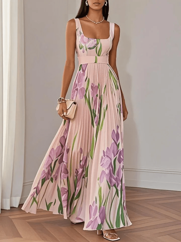 Mujer Vestido de Invitada de Boda Floral Maxi en Rosa