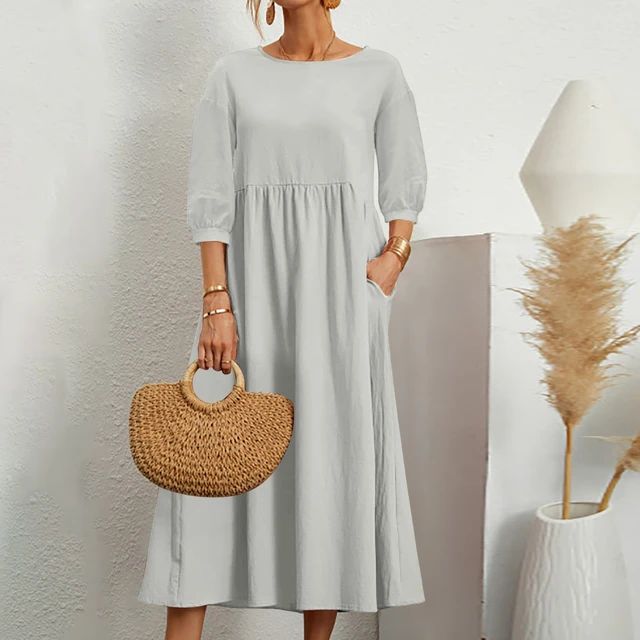 Mujer Vestido de Verano Maxi en Gris
