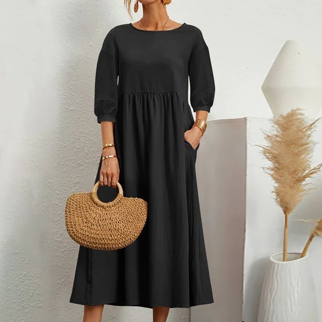Mujer Vestido de Verano Maxi en Negro