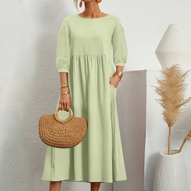 Mujer Vestido de Verano Maxi en Verde