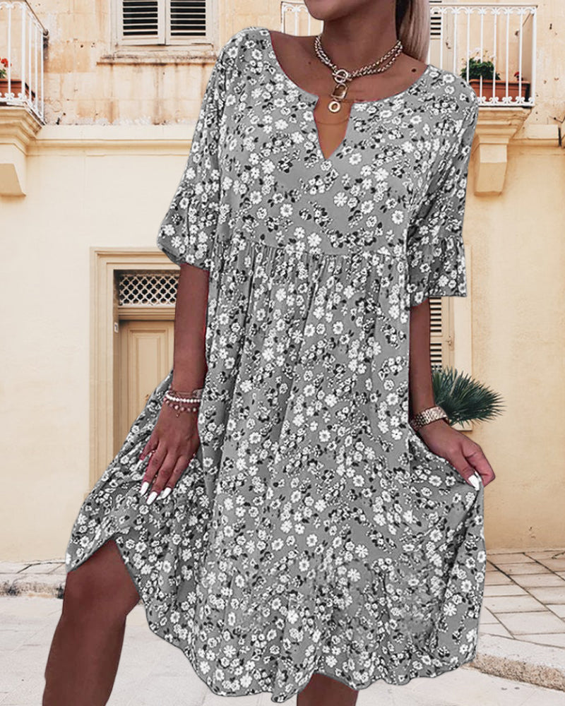 Mujer Vestido de Verano Midi en Gris