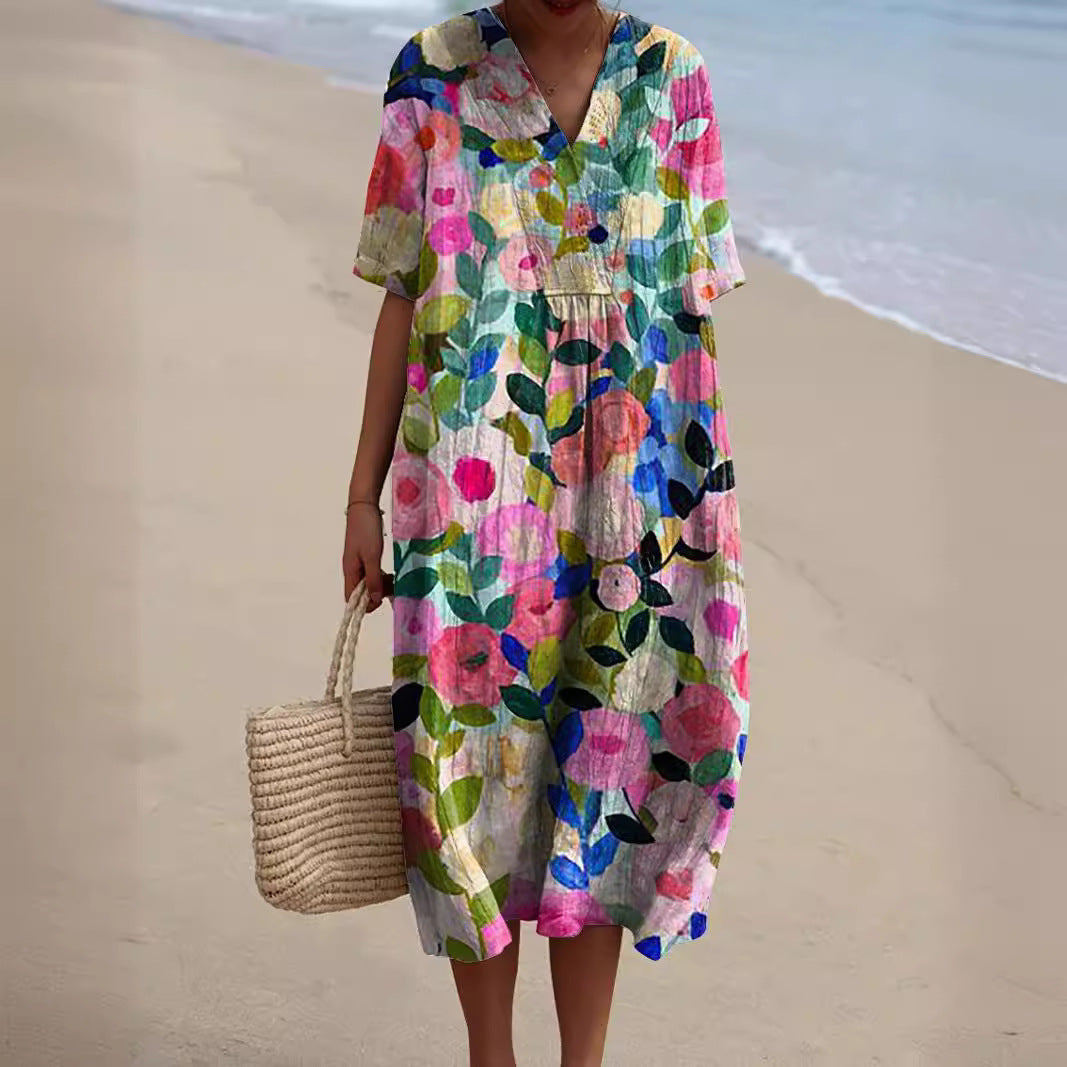 Mujer vestido elegante floral para verano en Blumen