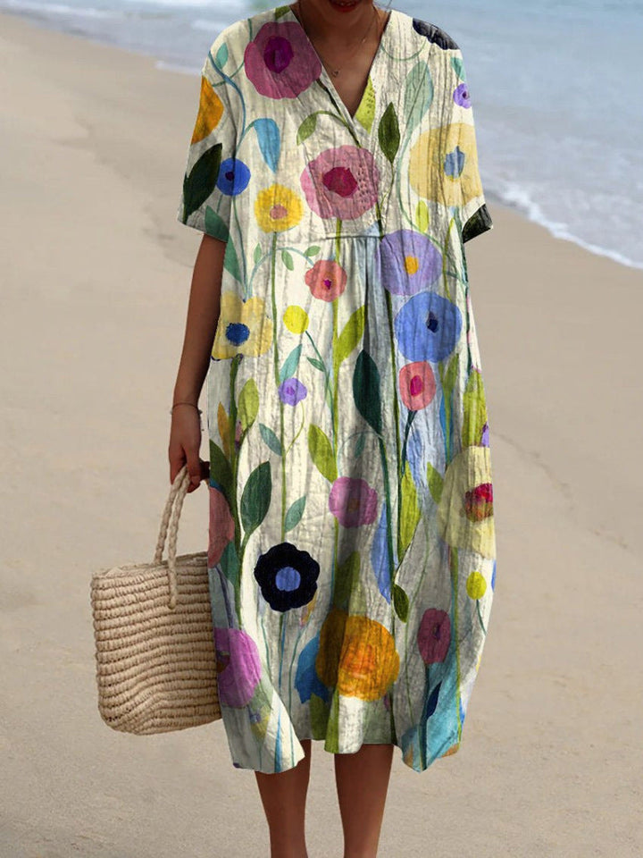 Mujer vestido elegante floral para verano en Veelkleurig gebloemd