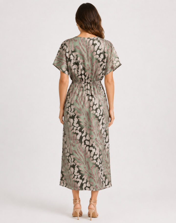 Mujer Vestido Maxi Envolvente de Noche (3)