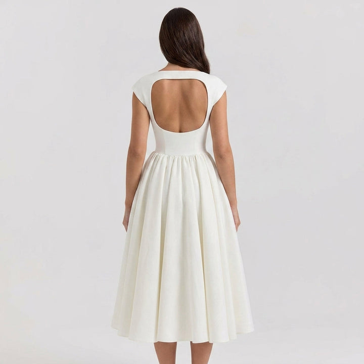 Mujer Vestido Midi Estructurado para Invitada de Boda (3)