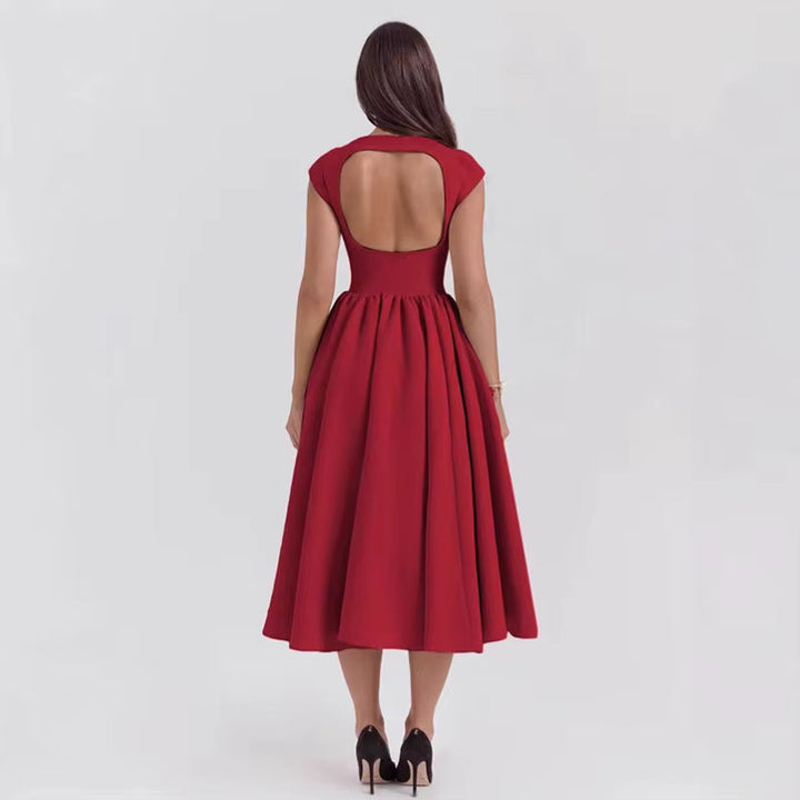 Mujer Vestido Midi Estructurado para Invitada de Boda (7)