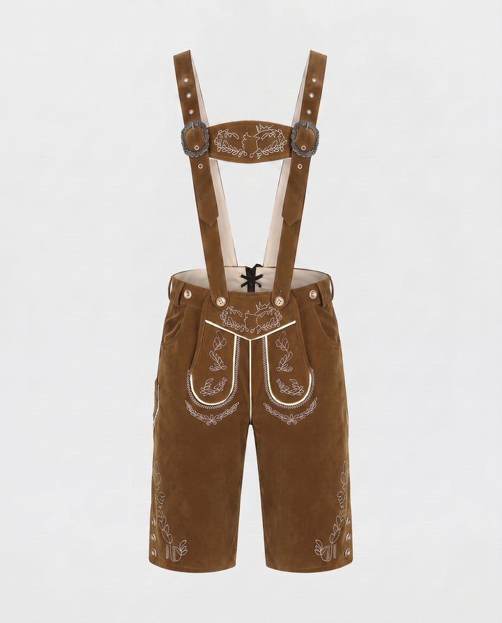 Pantalón Cuero Oktoberfest Mujer Tradicional en Marrón