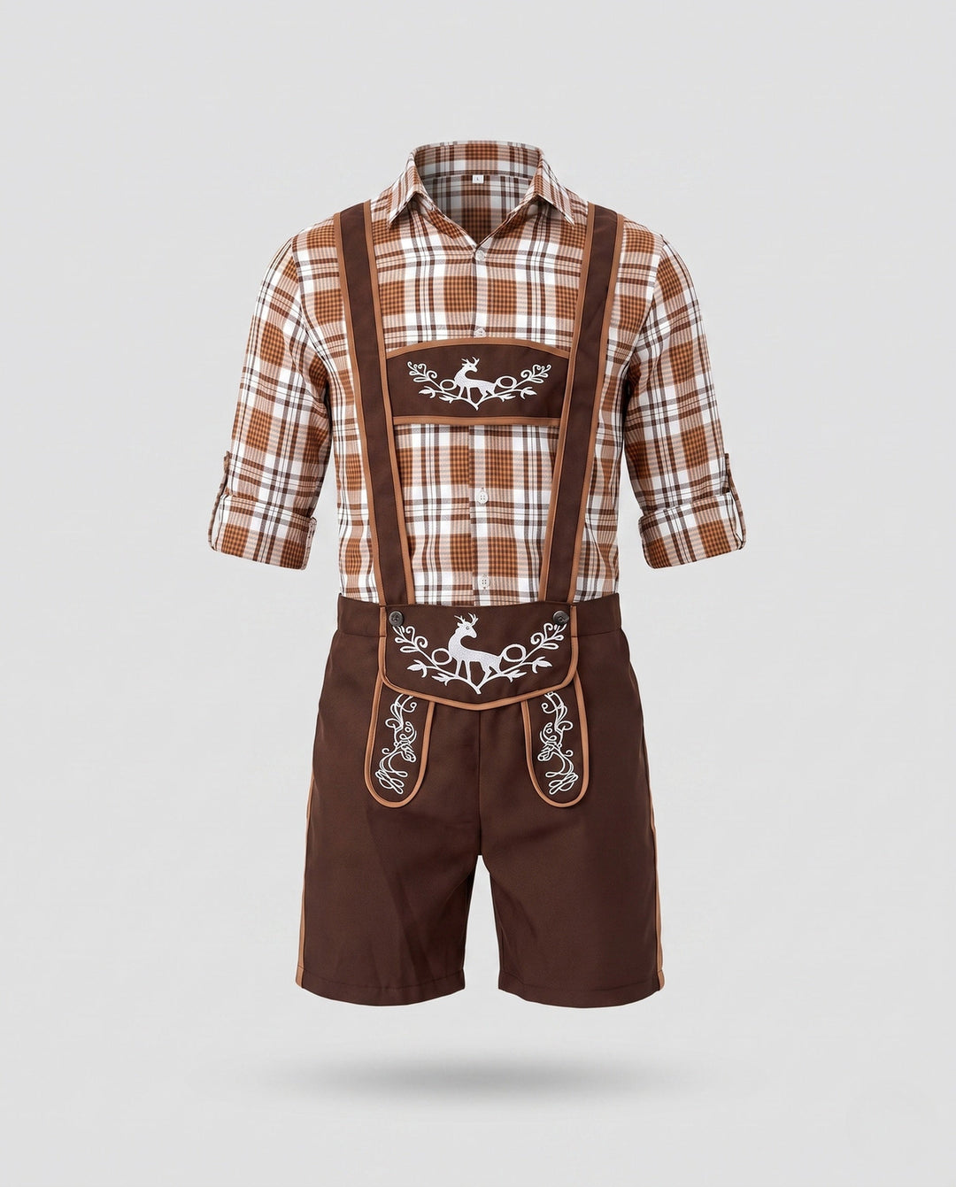 Pantalón Cuero Oktoberfest para Hombre Trachten en Marrón