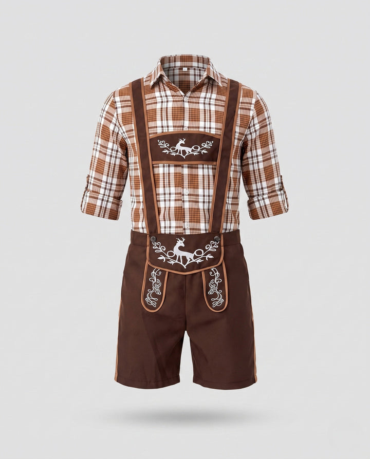 Pantalón Cuero Oktoberfest para Hombre Trachten en Marrón
