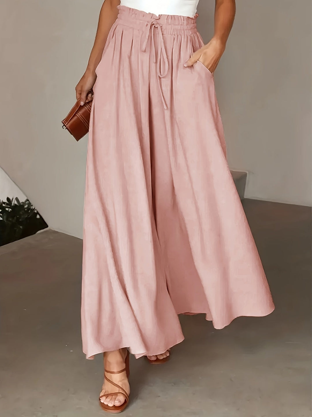Pantalones anchos cómodos de verano en Rosa