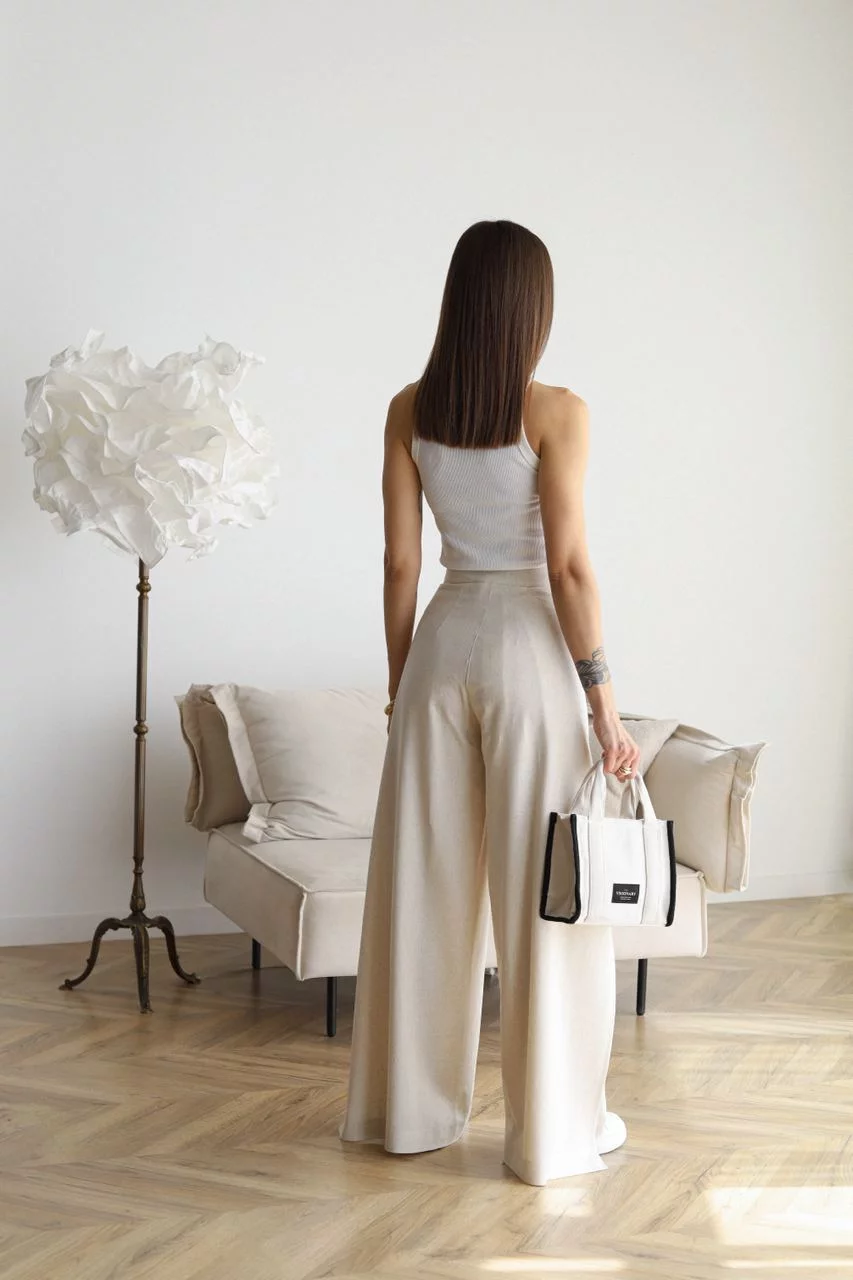 Pantalones Anchos Elegantes de Lino (5)