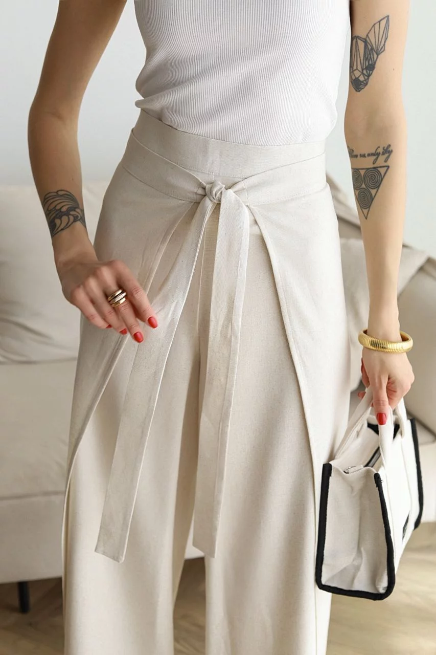 Pantalones Anchos Elegantes de Lino (6)