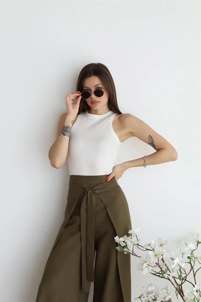 Pantalones Anchos Elegantes de Lino (8)