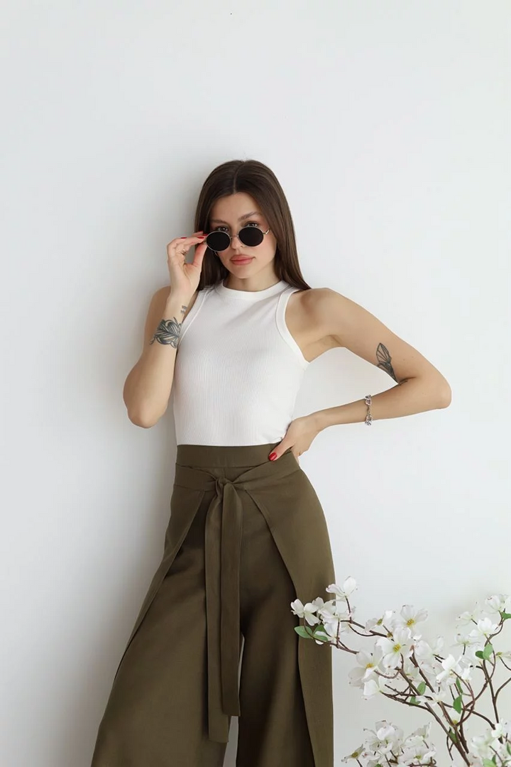 Pantalones Anchos Elegantes de Lino (8)