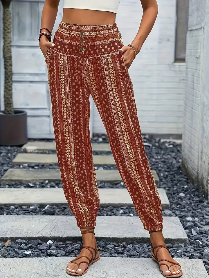 Pantalones Boho Cintura Alta