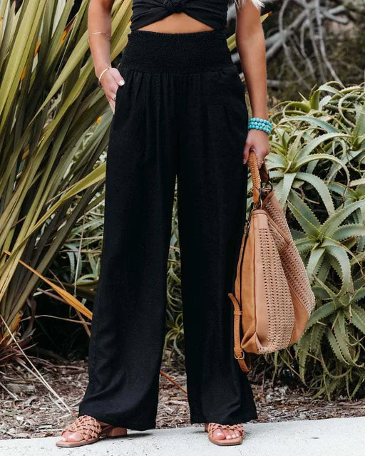Pantalones Cintura Alta Verano en Negro