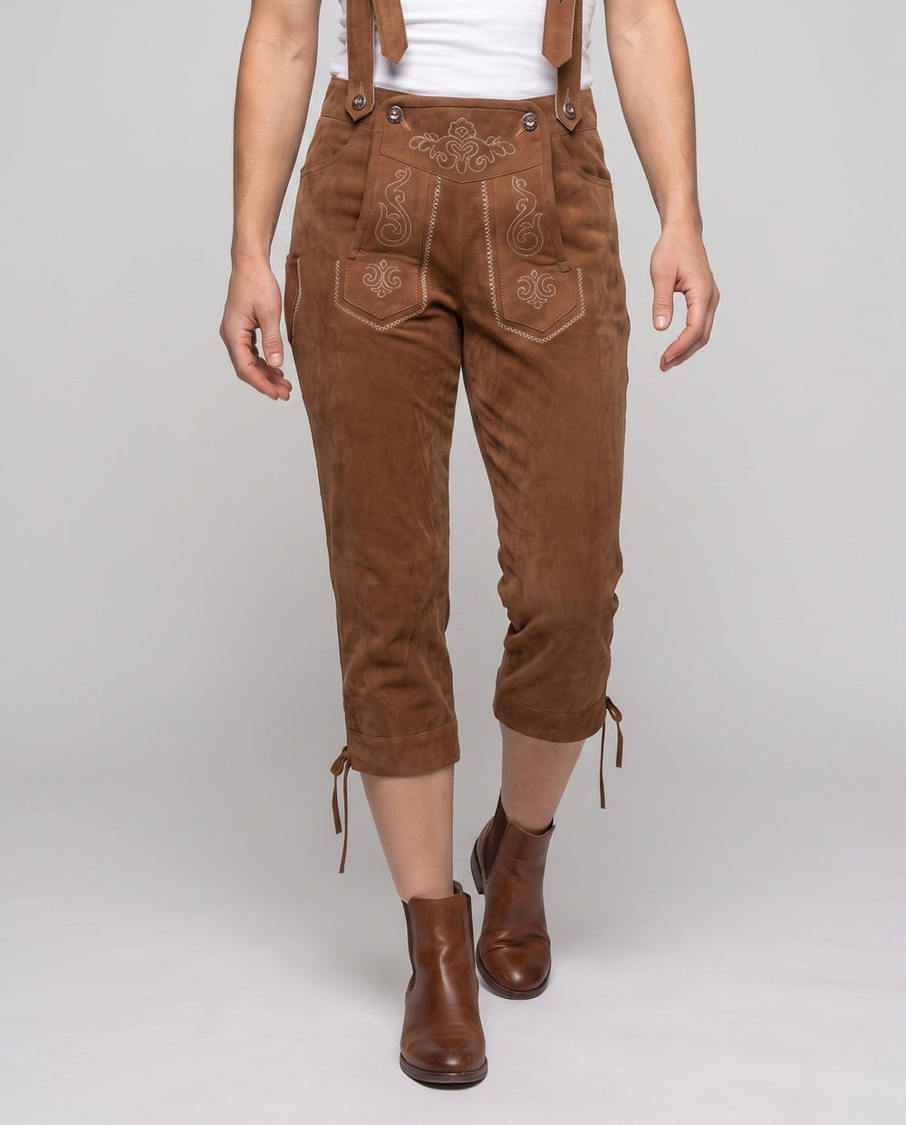 Pantalones Festivos de Cuero Oktoberfest para Mujer (2)
