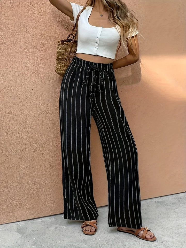 Pantalones Largos Fluidos en Negro