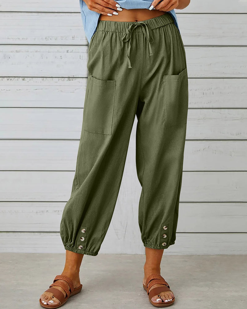 Pantalones Modernos Holgados en Armeegrün