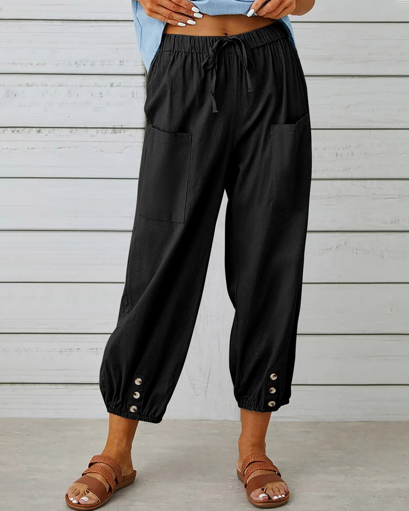 Pantalones Modernos Holgados en Negro