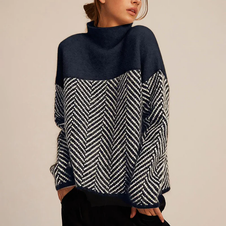 Pullover de Mujer Acogedor Clásico en Azul marino