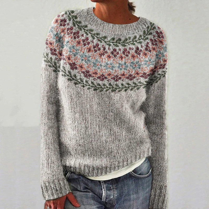 Pullover Noruego Mujer Retro Otoño