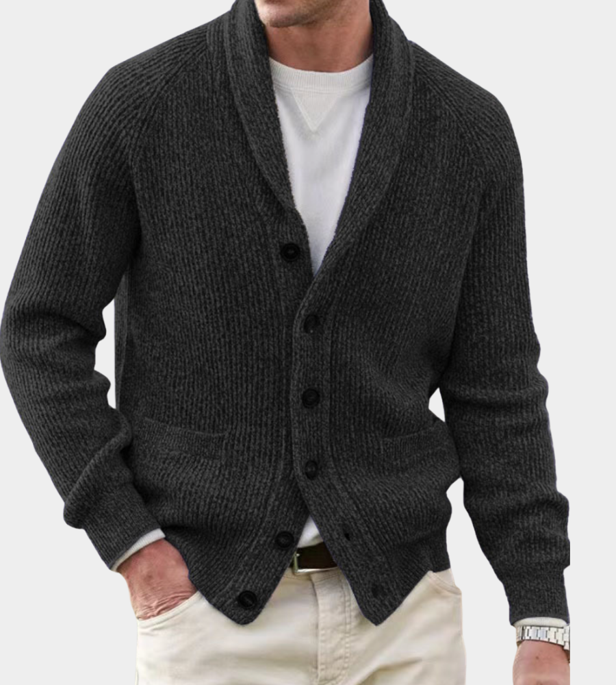 Robuste Herren Strickweste für Herbst in Schwarz