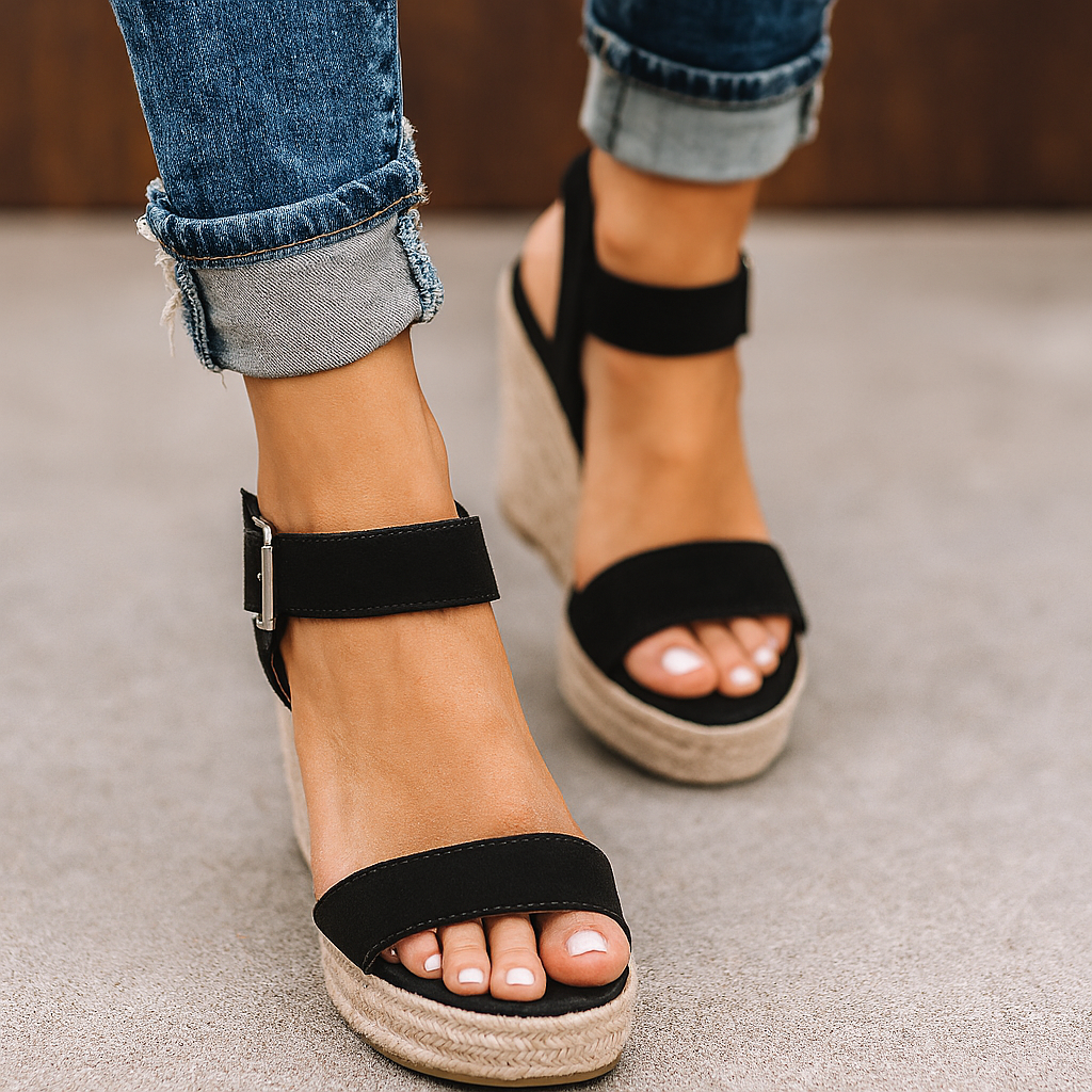 Sandalia Elegante de Verano para Mujer en Negro