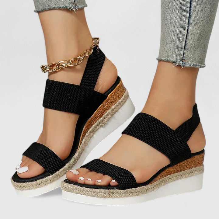 Sandalias Cómodas de Plataforma para Mujer Verano en Negro