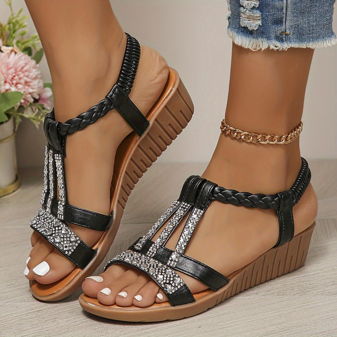 Sandalias Ortopédicas Elegantes para Verano en Negro