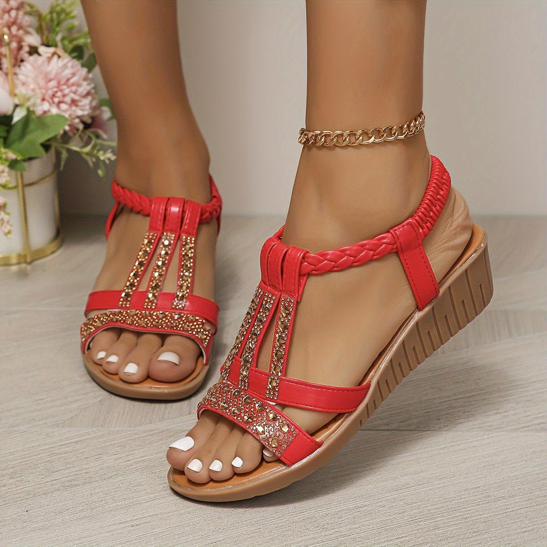 Sandalias Ortopédicas Elegantes para Verano en Rojo