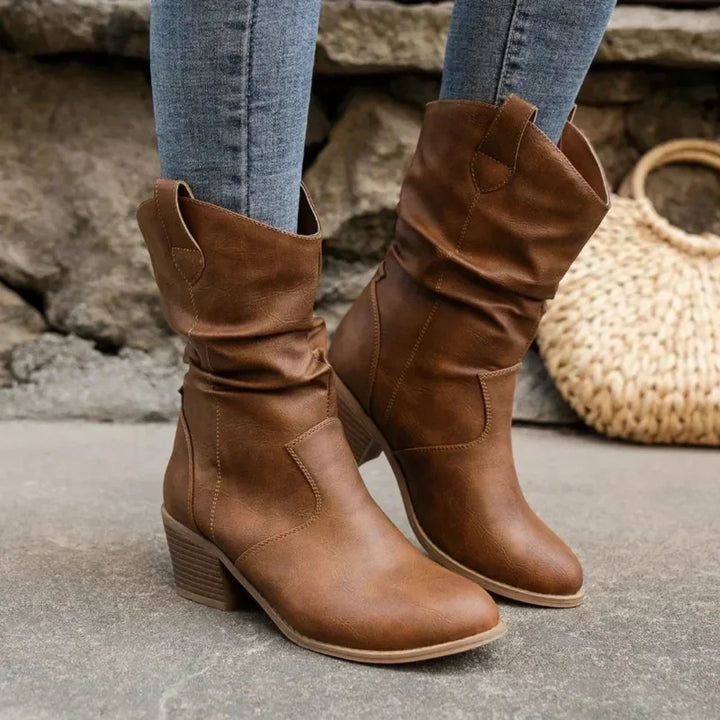 Schwarze Damen Stiefeletten im Slouch-Stil