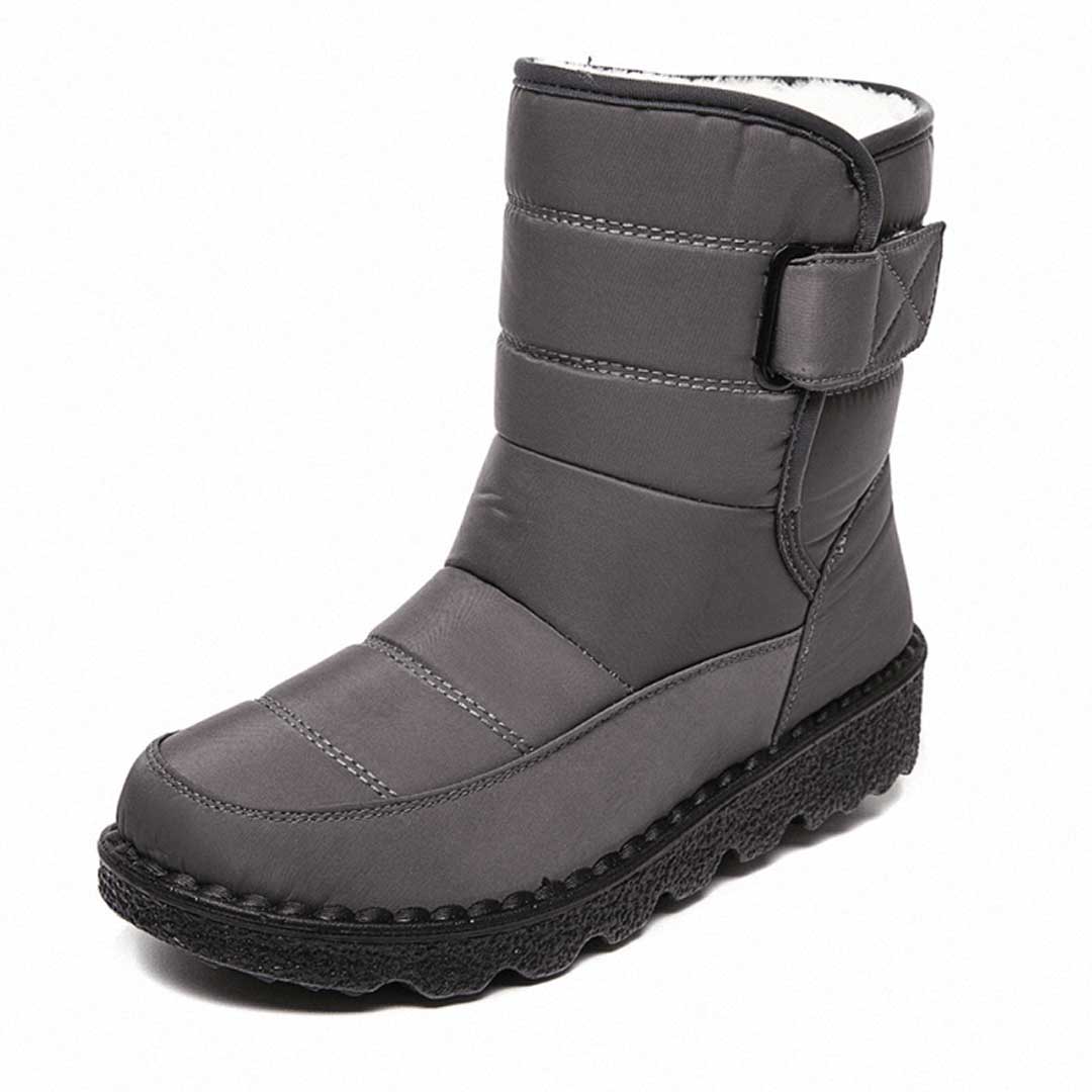 Schwarze Damenstiefeletten für den Herbst in Grau