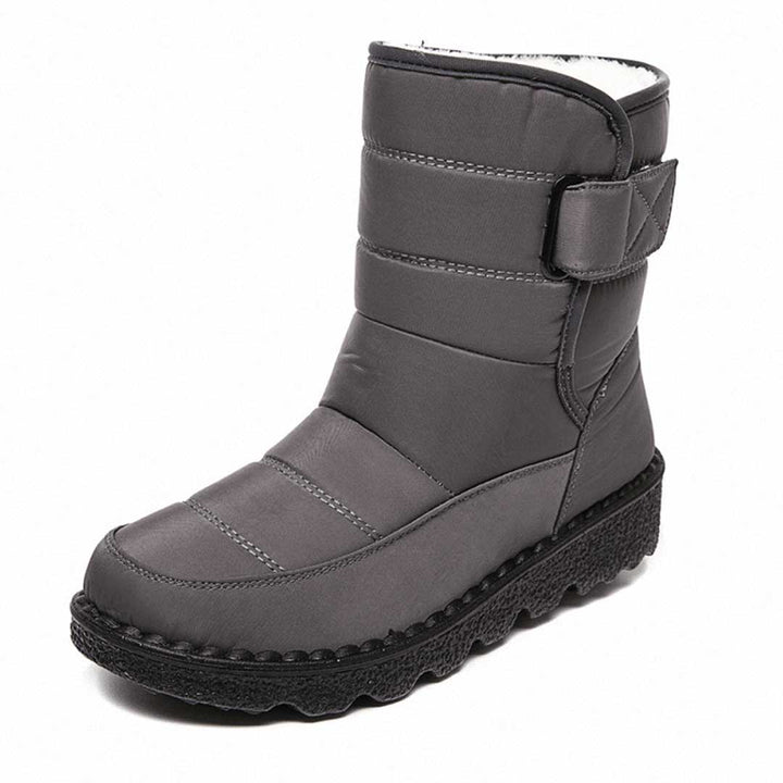 Schwarze Damenstiefeletten für den Herbst in Grau