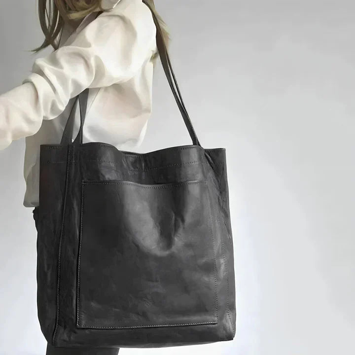 Schwarze Handtasche für Damen im klassischen Stil in Schwarz