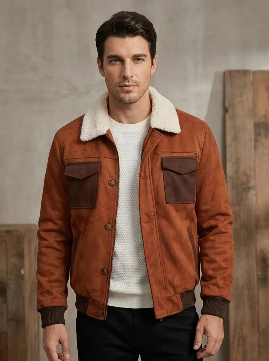 Sherpa-Jacke im Vintage-Stil für Herbsttage
